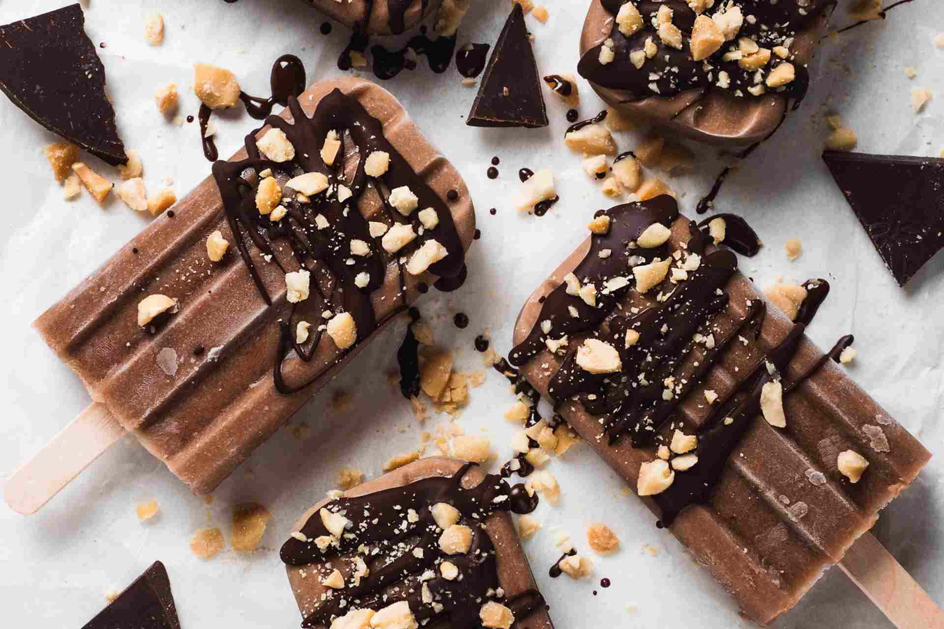 Banana chocolate popsicle